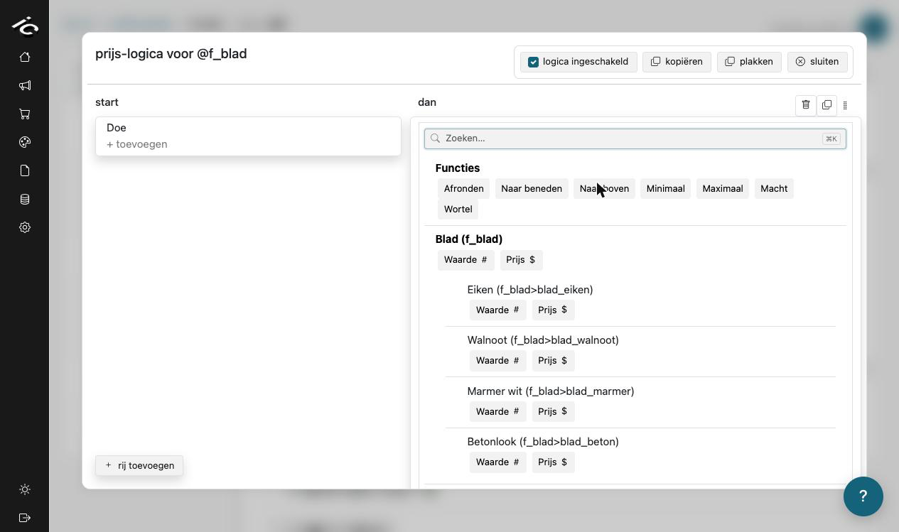 The @ search overlay for inserting a reference