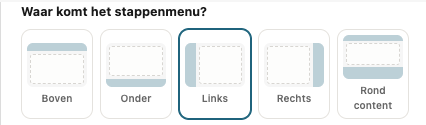 Step menu placement options